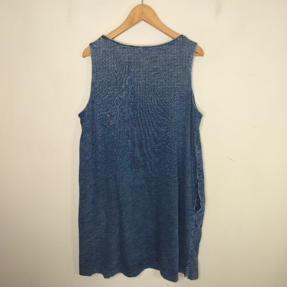 Jane & Delancey Dress Sleeveless Pockets Blue Cotton - Picture 6 of 6
